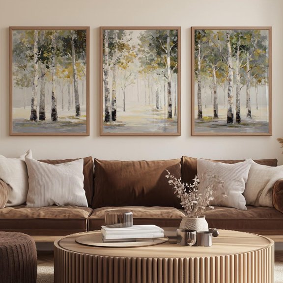 Birch Tree Forest Botanical Light Academia Nature Wall Art Print Set 3 Unframed Paper Print 8x12