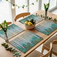 thumbnail image 1 of Birch Tree Forest Retro Oil Painting Art Placemats Set of 4,Wipeable Washable Table Mats for Dining Tables, Yellow Flowers Teal Place Mats for Kitchen Event Party Tabletop Decor, 1 of 9