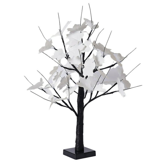 Birch Tree with LED Lights for Christmas Decor, Battery Operated/USB Powered Lighted Birch Tree, 2FT Warm White Artificial Light up Christmas Tree for Indoor Table Fireplace Decoration