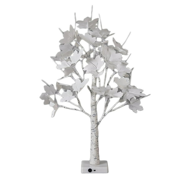 Birch Tree with LED Lights for Christmas Decor, Battery Operated/USB Powered Lighted Birch Tree, 2FT Warm White Artificial Light up Christmas Tree for Indoor Table Fireplace Decoration