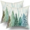 thumbnail image 1 of Birch Tree Pillow Covers Decorative Watercolor Mountain Pillow Covers 2 PCS Nature Forest Green Throw Pillow Covers 18x18 Inches Cotton Pillow Protectors with Hidden Zipper for Home Bedroom Decor, 1 of 5