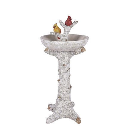 Birch Tree Resin Bird Bath