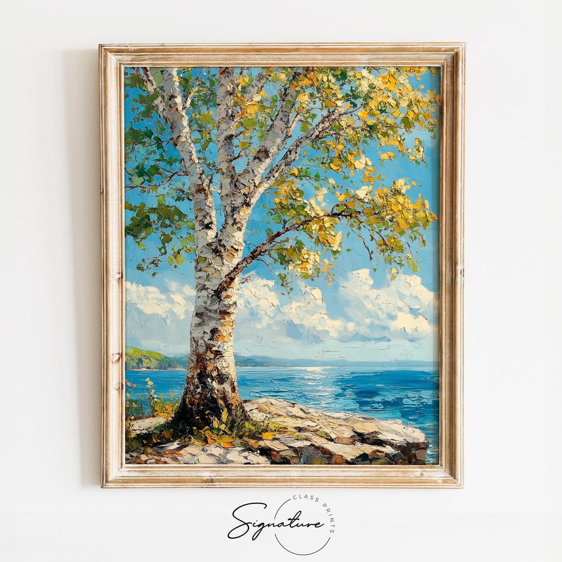 Birch Tree, Rustic Early Spring Landscape Art, Earthy Nature Wall Decor ...