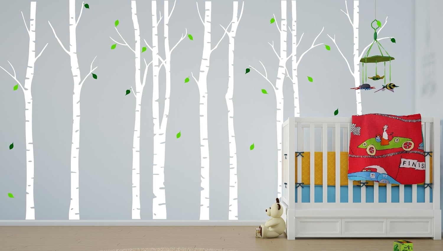 Birch Tree Wall Decal Nursery Forest Vinyl Sticker Removable Animals ...