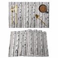 thumbnail image 1 of Birch Trees Placemats Set of 8, Forest Vintage Abstract Wooden Gray Placemats for Dining Table, Place Mats for Kitchen Tabletop, Waterproof Wipeable Dining Table Mats Set, 1 of 9