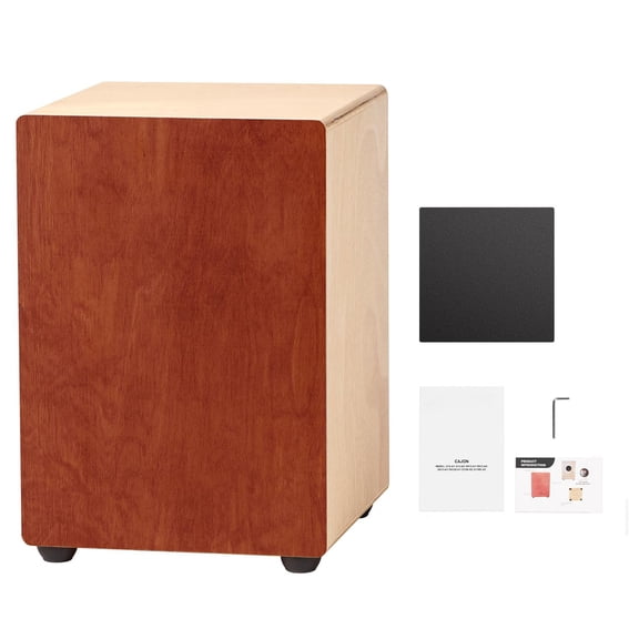 Birch Wood Cajon Drum with Guitar Strings Handcrafted Percussion Box Instrument