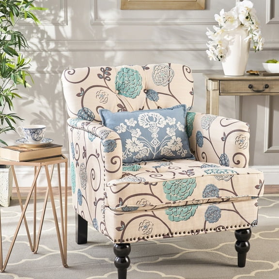 Birch Wood Leg Club Chair / Sturdy Seating for Long-Term Use