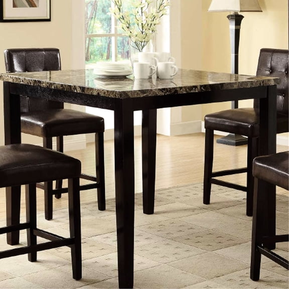 Birch and faux marble counter - height table | Perfect for small - scale dining | Provides a functional dining option