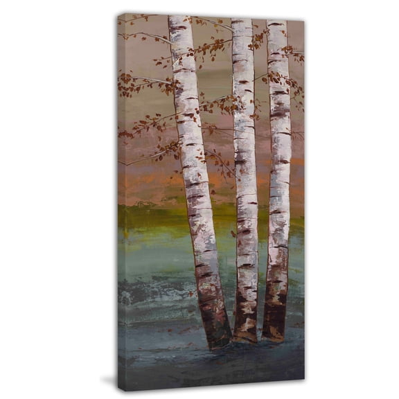 "Birch at Breaking Light" Painting Print on Wrapped Canvas
