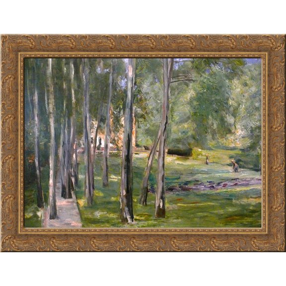 Birch grow 24x18 Gold Ornate Wood Framed Canvas Art by Max Liebermann