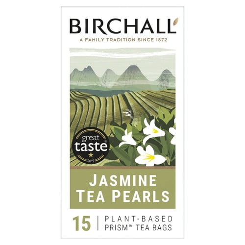 Birchall Jasmine Tea Pearls - 15 Prism Tea Bags 15's, British Import (Pack of 3)