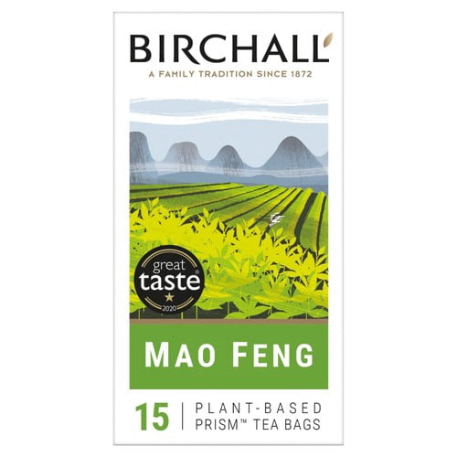 Birchall Mao Feng Green Tea Bags 15's, British Import (Pack of 3)