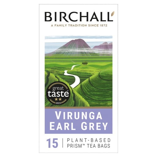 Birchall Virunga Earl Grey - 15 Prism Tea Bags 15's, British Import (Pack of 3)