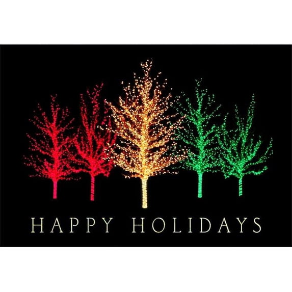 Birchcraft Studios 2466 Vibrant Trees - Gold Lined Envelope with White Lining - Red Ink - Pack of 25