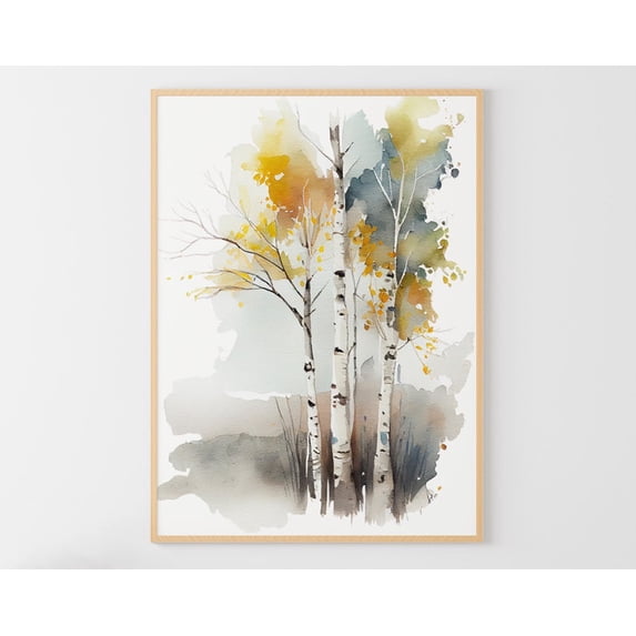 Birches Forest Landscape Poster, Living Room, Gallery Wall, Home And ...
