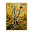 thumbnail image 1 of Birches In Yellow Autumn Wood Forest 30 in x 40 in Framed Painting Canvas Art Print, by Designart, 1 of 5