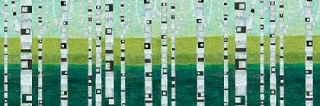 Birches at the Beach Canvas Art - Michelle Calkins (12 x 36)