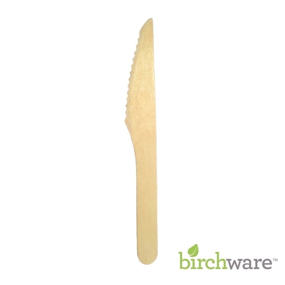 Birchware Compostable Wooden Disposable Knives, 100 Count