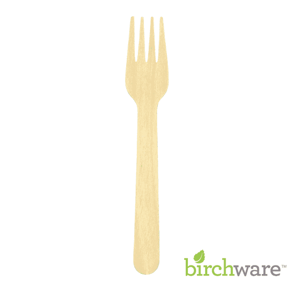 Birchware Compostable Wooden Disposable Forks, 100 Count