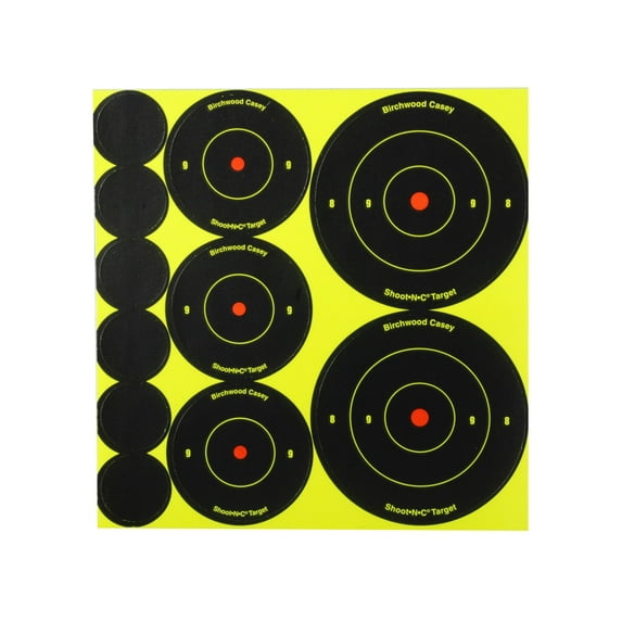 Birchwood Casey Shoot-N-C Bull's-Eye Variety Pack Self-Adhesive 132 Targets Black/Red