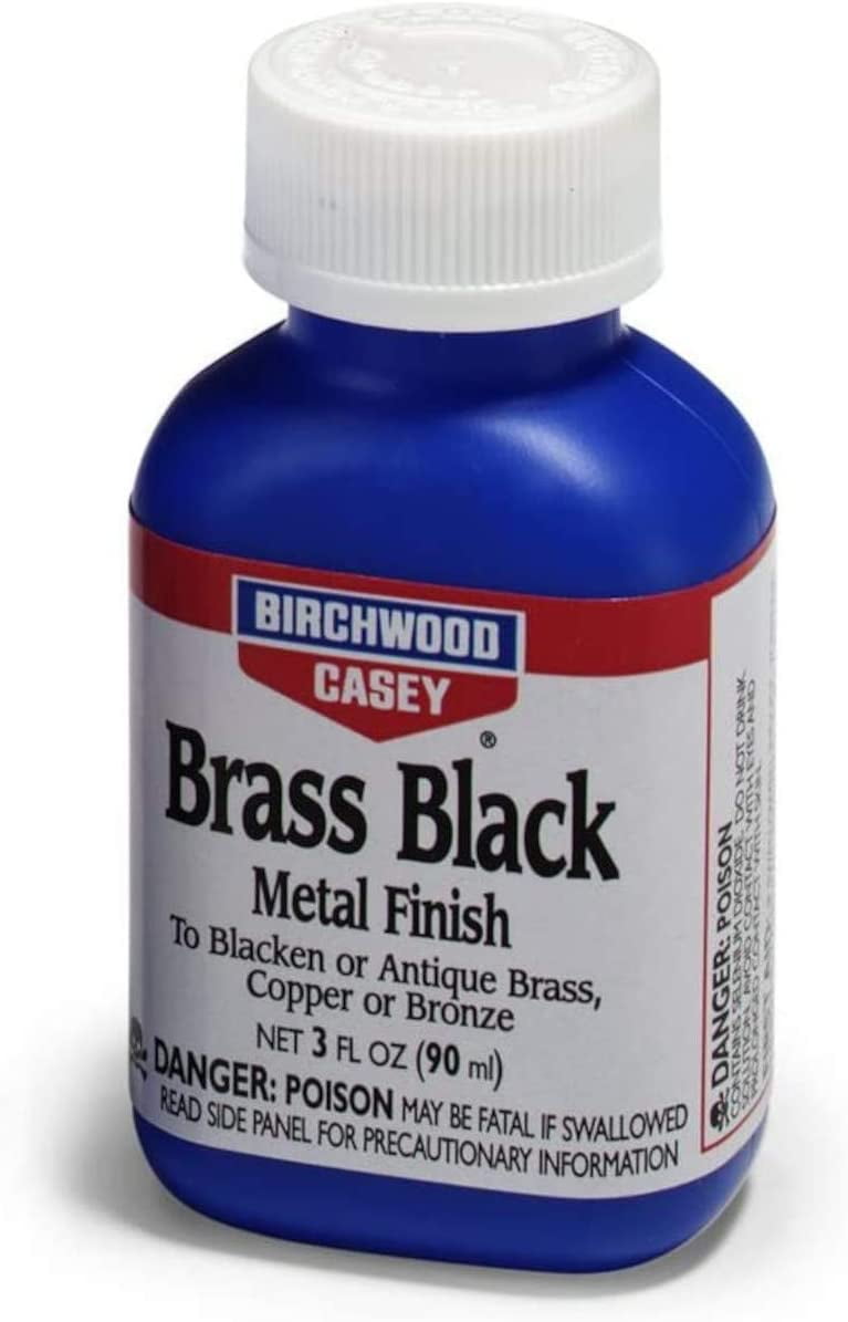 Birchwood Casey Brass Black Metal Touch up Finish, 3oz, for Use with Copper, Brass or Bronze in the Workshop, Home and Hobby. Suitable for Firearms