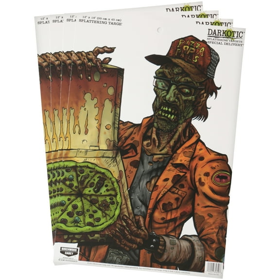 BIRCHWOOD CASEY Darkotic 12" x 18" Splattering Targets | Highly Visible Instant Splatter Reactive Shooting Targets - Special Delivery (8 Targets)