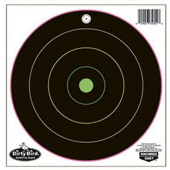 Birchwood Casey Dirty Bird Bull's-Eye Milticolor Splatter Targets Practice Shooting for Indoor and Outdoor Use, 12" - 10 TARGETS