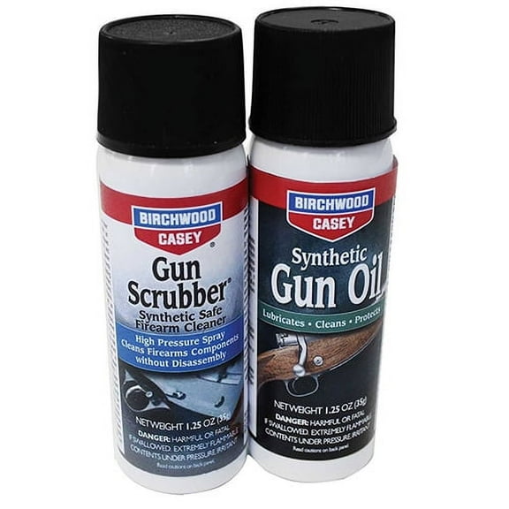 Birchwood Casey Gun Scrubber and Synthetic Gun Oil 2-Pack Gun Cleaning Kit, 1.25 fl oz