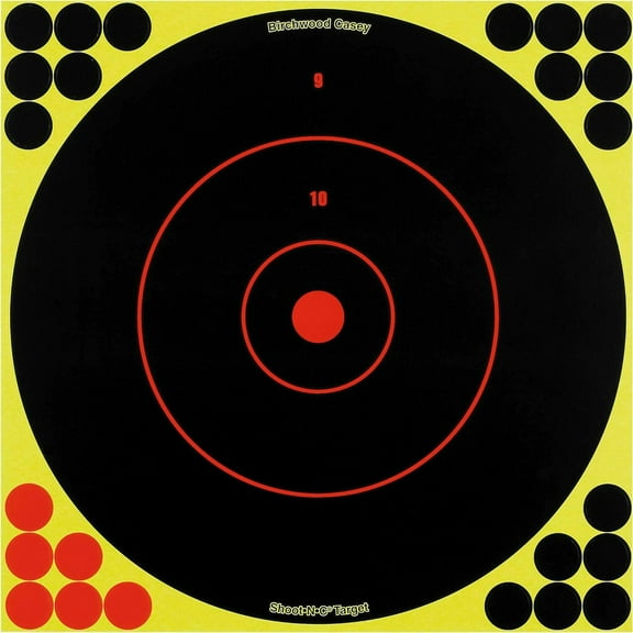 Birchwood Casey Shoot-N-C Bullseye Targets, 12, 5 Targets + 120 Pasters