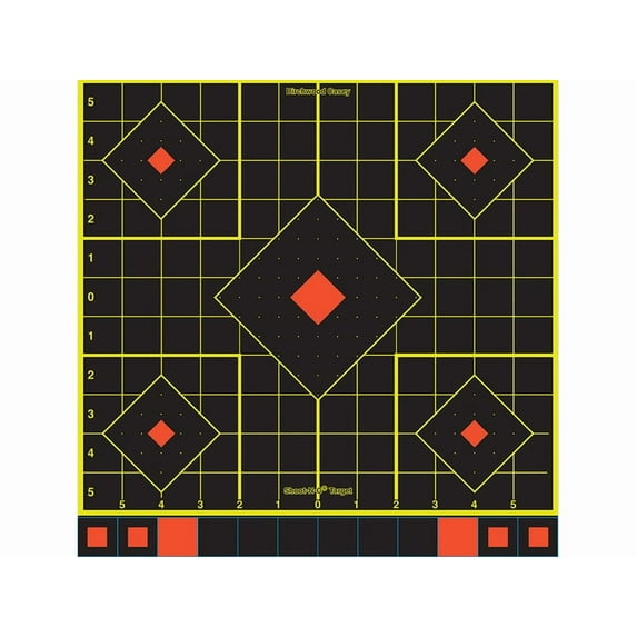 BIRCHWOOD CASEY Shoot-N-C 12" Sight-In Reactive Target - Highly Visible Instant Feedback Self-Adhesive Shooting Target Stickers with Repair Pasters - 12 Targets, 144 Pasters