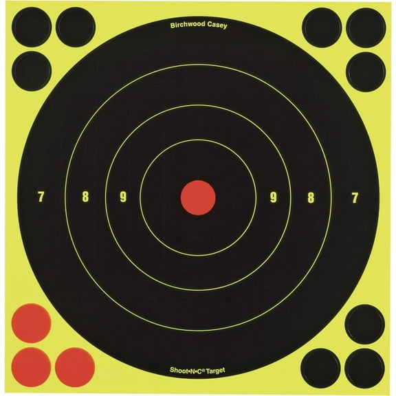 Birchwood Casey Shoot-N-C Targets, 8 Bullseye, 6 Targets + 24 Pasters