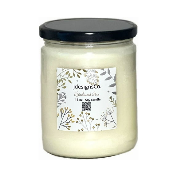 Birchwood Pine Homemade Soy Candle, 16oz.