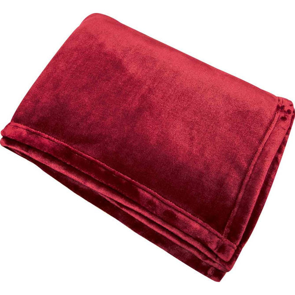 Birchwood Trading Burgundy Flannel Fleece Throw