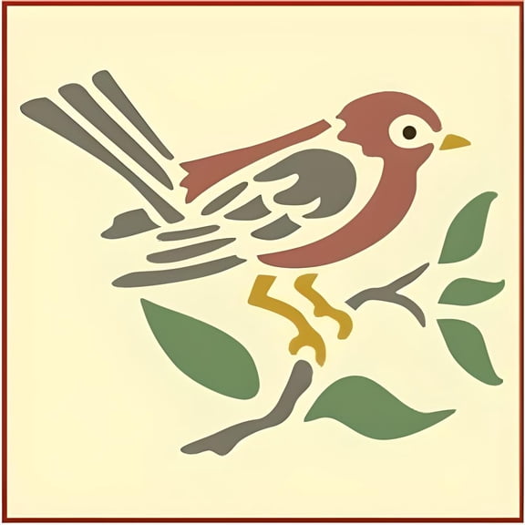 Bird 1 Stencil - Forest Mountain Woodland Wildlife African Wild Animal DIY Template Reusable Laser Cut Mylar Template for Painting Home Decor DIY Crafts - The Artful Stencil