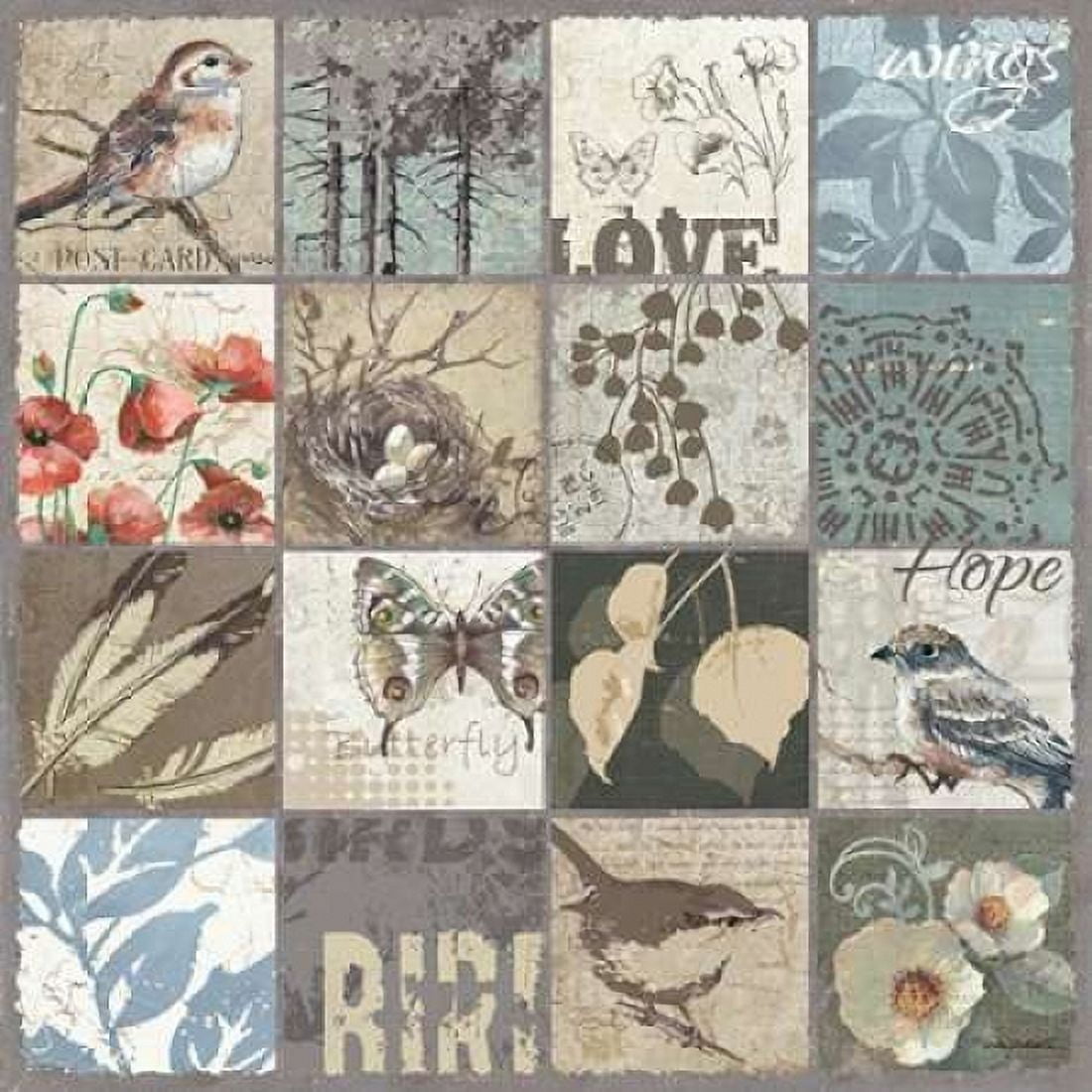Bird 16 Patch Canvas Art - Anita Phillips (24 x 24)