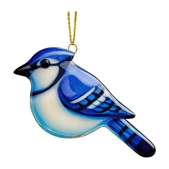 Bird 2D Acrylic Christmas Decorative Pendan, Ornament for Christmas Tree, Handcrafted Holiday Decoration, Bird Collection- Blue-crowned jay