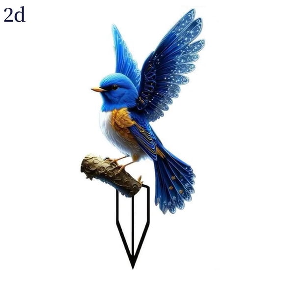 Bird Acrylic Garden Stake2D Flat Lawn Decor for Yard and PatioWaterproof Animal Silhouette Garden DecorationEasy Installation Outdoor Ornament for Flower Pots