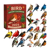 Bird Advent Calendar 2025, 24 Days Christmas Countdown Calendar with 24 Acrylic Bird Ornaments, Cute Ornament Advent Calendar for Bird Lovers, Adults, Family, Home Xmas Tree Decoration