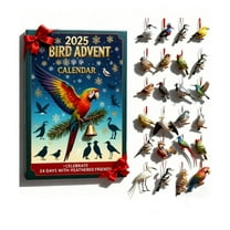 Bird Advent Calendar 2025, 24 Days Christmas Countdown, Ornament Advent Calendarchristmas Bird Advent Calendar, Acrylic 2D Hanging Decorations For Christmas Tree, Holiday Gift For Families