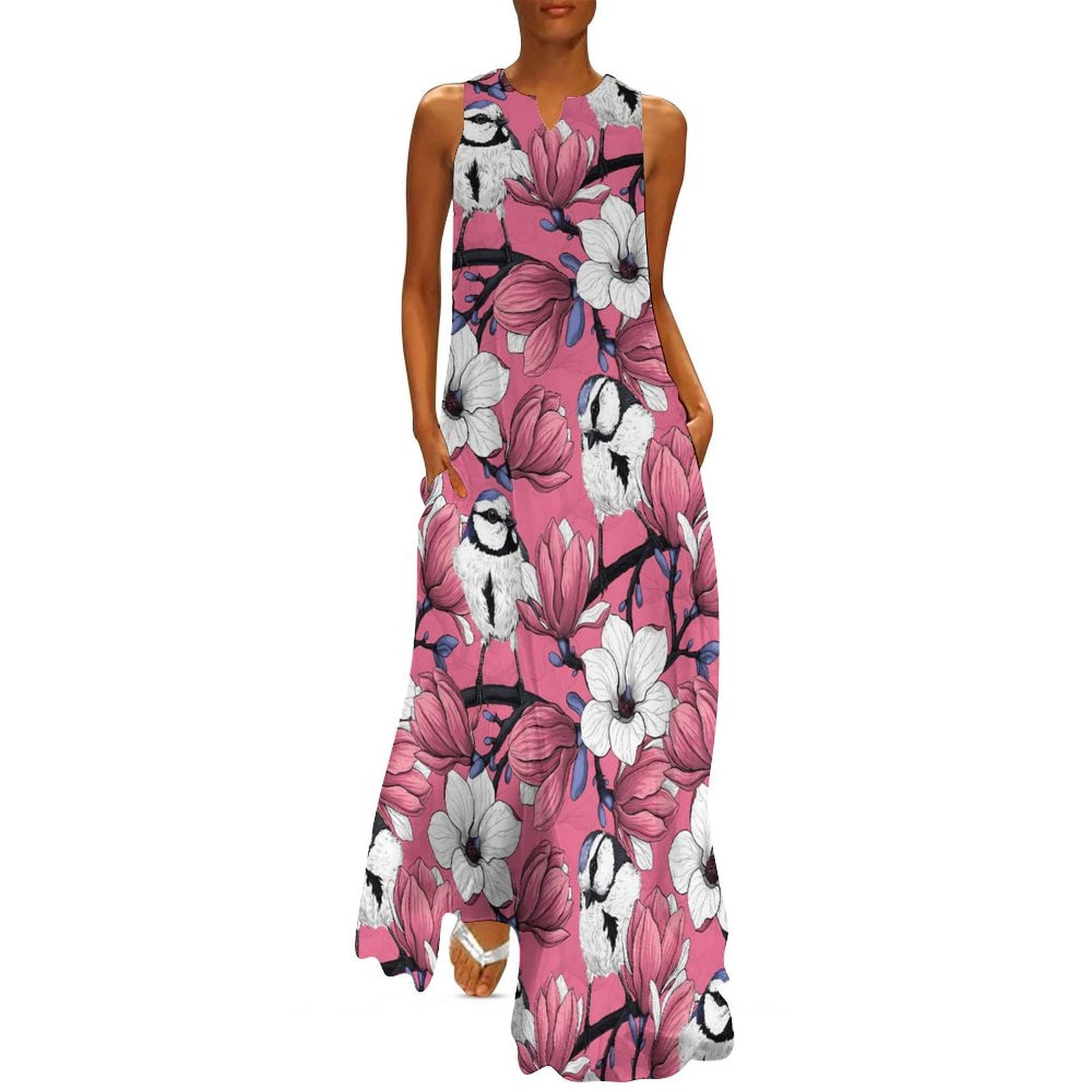 princess polly baby blue dress Bird And Floral Dress Pretty Birdie Modern Maxi Dress Street Style Casual  Long Dresses Spring V Neck Design Clothing Large Size