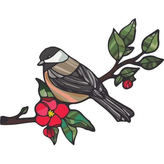 Bird Animal Birds Animals Vinyl Stained Glass Film Static Cling Window Waterproof Decal for Girls Boys Kids Room Bedroom Nursery House Fun Home Decor Stickers Wall Art Vinyl Decoration (10x8 inch)