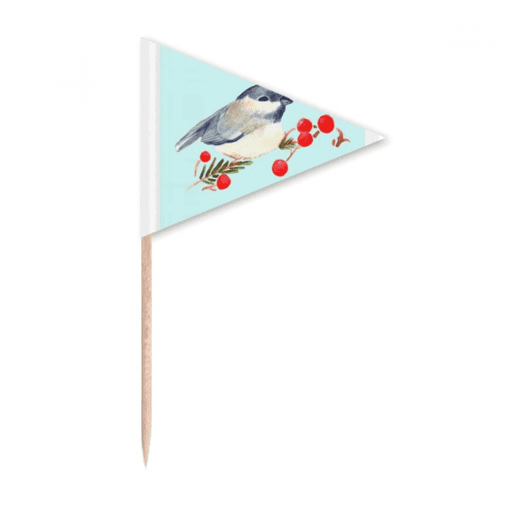 Bird Animal Magpie Grayhead Toothpick Triangle Cupcake Toppers Flag