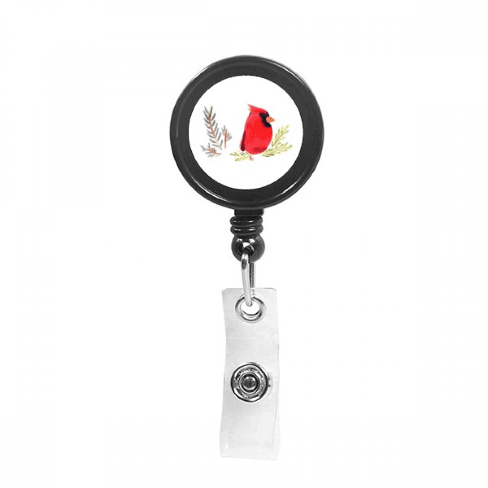 Bird Animal Magpie Red Art Deco  Fashion Retractable Keychain Badge Holder ID Badge