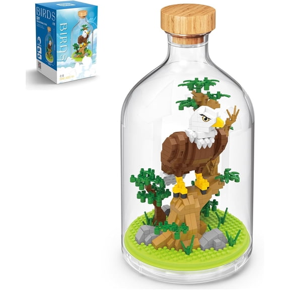 Bird Animals Building Block Toy Set, Parrot, Swallow, Eagle, Creative Set to Build and Display, Compatible with Lego 6254100 Building Accessory, Great Gift for Kids with Ages 6+