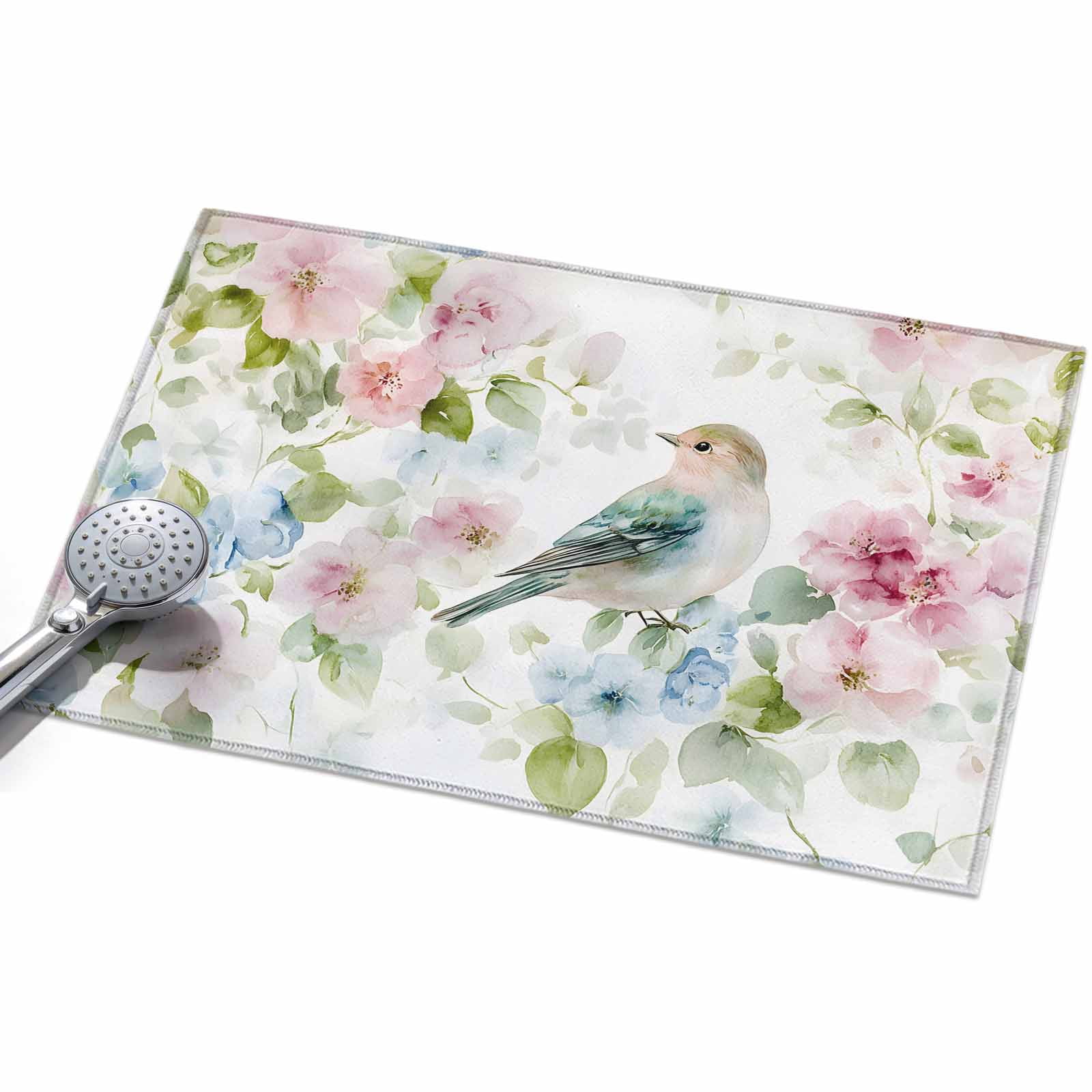 Bird Area Rugs 2x3ft Spring Flower Floor Rug Non Slip Low Pile Ultra ...