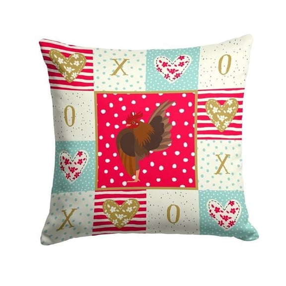 Caroline's Treasures CK5269PW1414 Malaysian Serama Chicken Love Fabric Decorative Pillow , 14Hx14W, multicolor