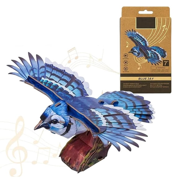 Bird Assembly Kit, DIY Bird 3D Model Puzzle with Call Sound, Creative Kraft Paper Animal Model Kits Crafts, Educational Assembly Toys Gifts for Adults & Teens Birthday Christmas Home Decor