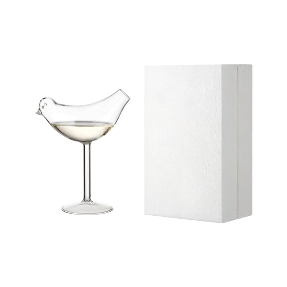 Bird Bam Shaped Martini Glass, Unique Bird Design Borosilicate Glass Cup for Champagne Mixed Drinks, Decorative Fancy Goblet for Wedding Party Home Bar Holiday Gift 150ml