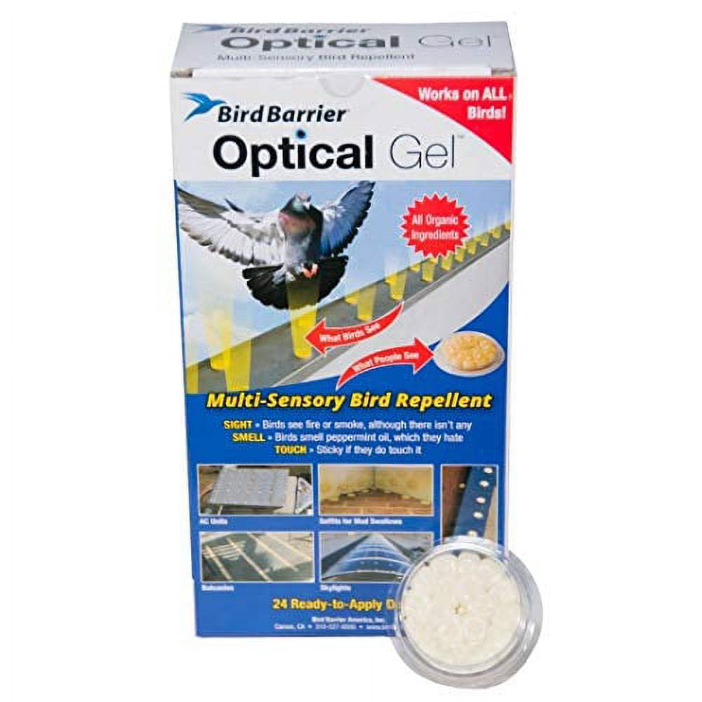 Bird Barrier Optical Gel 24 Pack Pigeon & Woodpecker Deterrent, Multi