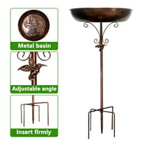 Bird Bath, 29.5in Metal Bird Bath for Outside, Vintage Freestanding Birdbaths & Birdfeeder, Bird Baths Feeder Bowl for Outdoors Garden Patio Yard Lawn Decor, Upgraded 5 Pronged Base (29.5in)